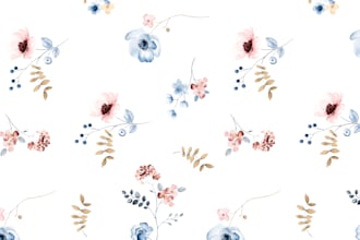 creating a hand painted seamless floral watercolor pattern