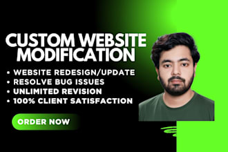 do custom website modification redesign