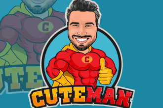 caricature  cartoon family portrait illustration logo design