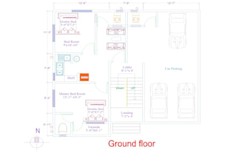 draw floor plan by autocad 2d