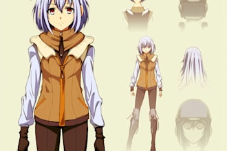draw anime character sheet for you