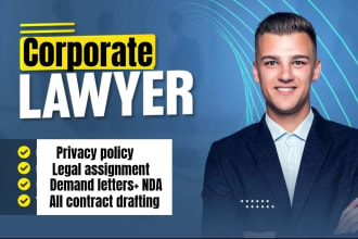 be your online lawyer, write legal contract, terms and condition privacy policie