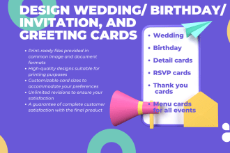 design invitation, wedding, birthday and greeting card