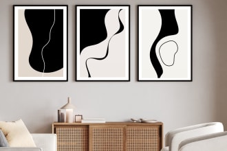 design printable minimalist abstract wall art for etsy shop