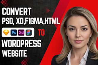 convert adobe xd, figma, PSD, zeplin to wordpress business website