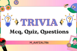 write high quality 5000 unique trivia mcq quiz questions