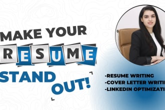 write your resume and cover letter in english, arabic,french