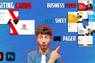design business flyer, one pager, sell sheet, and price list