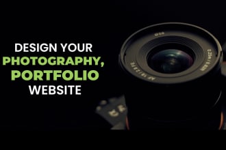design photography, portfolio website with booking functionality