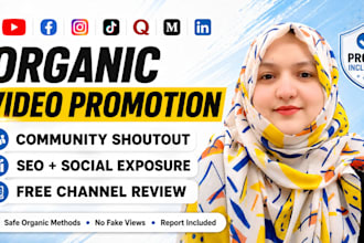 promote your youtube video organically through community shoutout and SEO