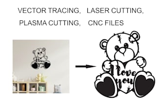 create cnc cutting files, laser cut designs, raster to vector conversion