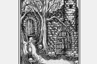 draw a medieval vintage fantasy illustrations
