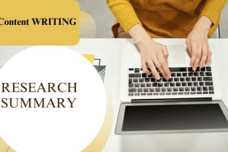 do content writing, research, and summaries