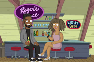 draw you a portrait in american dad style