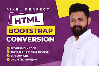 convert figma to html, psd, xd to html responsive bootstrap 5 tailwind css