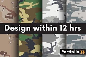 do custom unique camouflage seamless pattern design