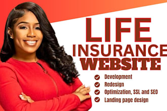 build redesign wordpress life insurance website landing page  and logo