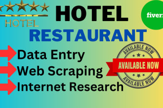 do perfect hotel, restaurant data entry and email collection