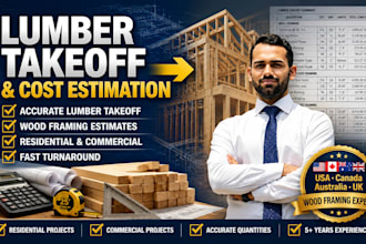 provide wood framing, lumber takeoff, cost estimation