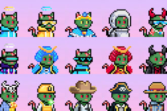 create cryptopunks pixel art nft collection for you