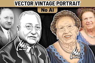turn photo into engraved ink line art vector retro portrait