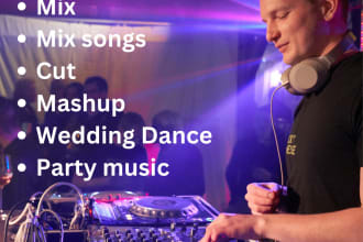 mashup, edit, cut, mix songs, joy, weeding dance, event