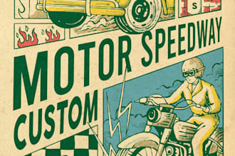make poster design in retro vintage style