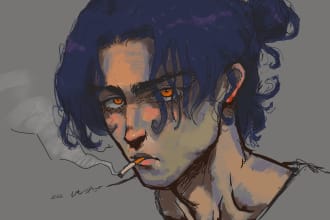 draw anime style or fanart illustration for you