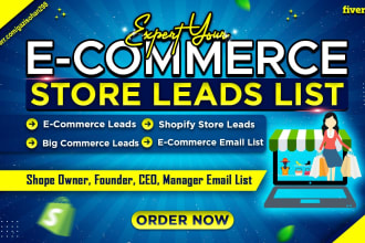 provide a verified  b2b email list of ecommerce and shopify store owners leads