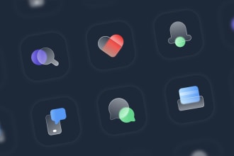 design best glass morphism vector icons for web and apps