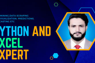 data analytics expert in python, excel mining, visualization and web scraping