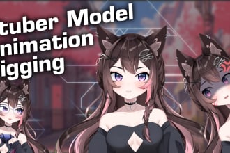 rig high quality vtuber model, facerig, live2d rigging for 2d avatar