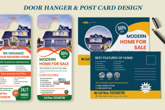 do door hanger, real estate, rack card, solar, lawn care postcard