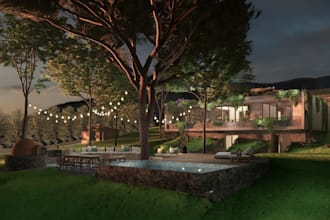 design, 3d model and render your landscape or outdoors