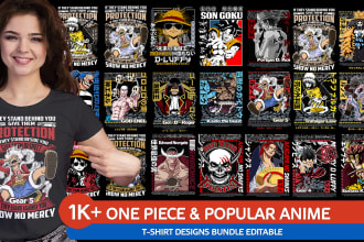 1k one piece tshirt design bundle and other popular anime