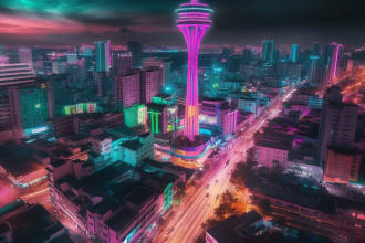 create  futuristic cyberpunk city art background art for you
