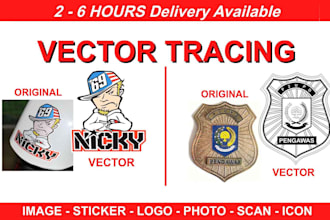 vector tracing, trace, redraw, convert logo to vector