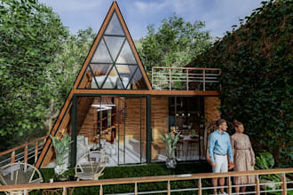 do realistic architectural 3d visualization sketchup revit lumion d5 rendering