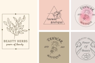 create a botanical logo, beauty flower, or boho