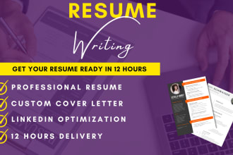 deliver 12 hours professional resume maker and tech cv writing