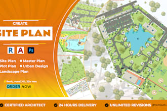 create site plan, plot plan, master plan for city permit and real estate
