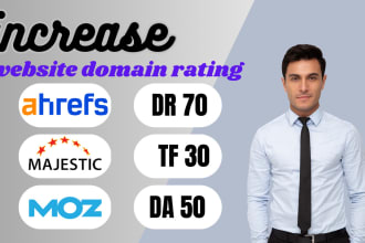 increase website ahrefs domain rating dr 70 one year stable plan