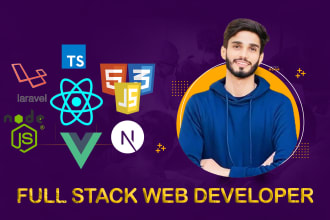 develop interactive web apps in react js, next js, vue 3 and laravel