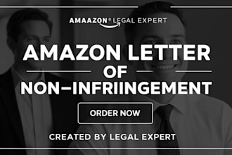 write amazon letter of non infringement from legal counsel