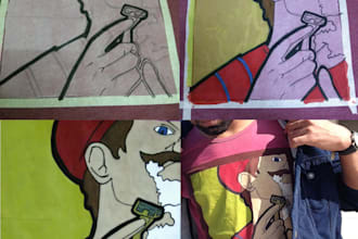 hand paint and digitize for shirts cushions for anything