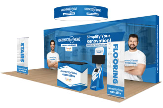 design trade show booth and backdrop for your exhibition with print files