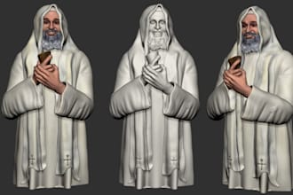 make a 3d face or head digital portrait based on photo