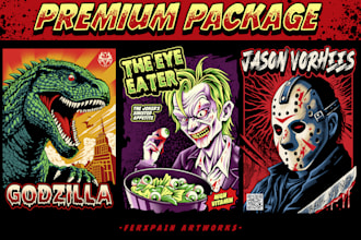 create dark retro vintage comic illustrations with a creepy horror style