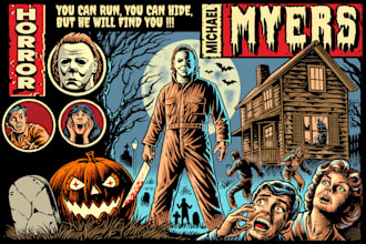 create distressed vintage retro comic art for tshirts, posters or books