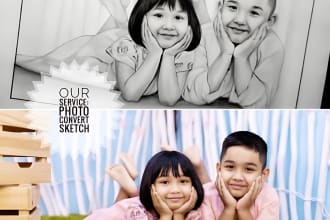 do draw realistic pencil sketch portrait from a photo edit